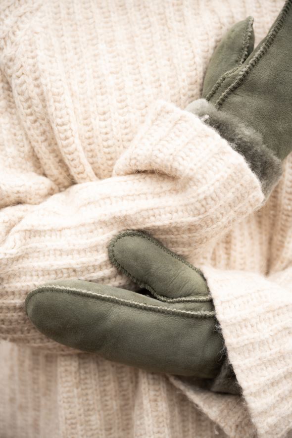 Skinnhandskar olivgrön - 4