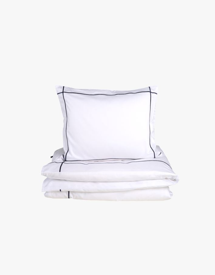 Påslakanset i satin mörkblå - 150x210 cm mörkblå - 1