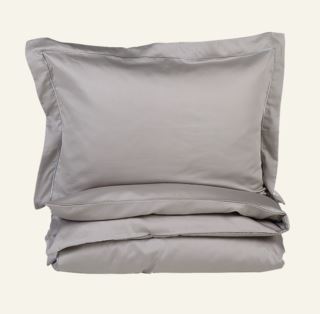 Luxor påslakanset i egyptisk bomull satin ljusgrå