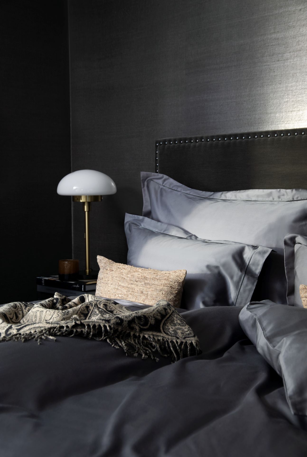 Påslakanset i egyptisk bomull satin grå - 4