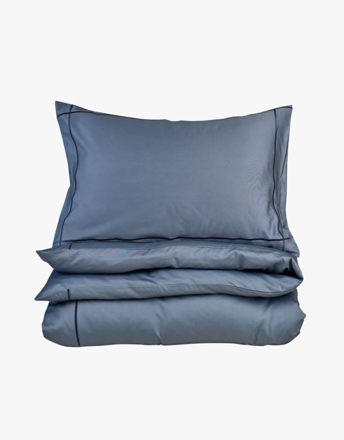 Påslakanset i satin dimblå - 150x210 cm dimblå - 1