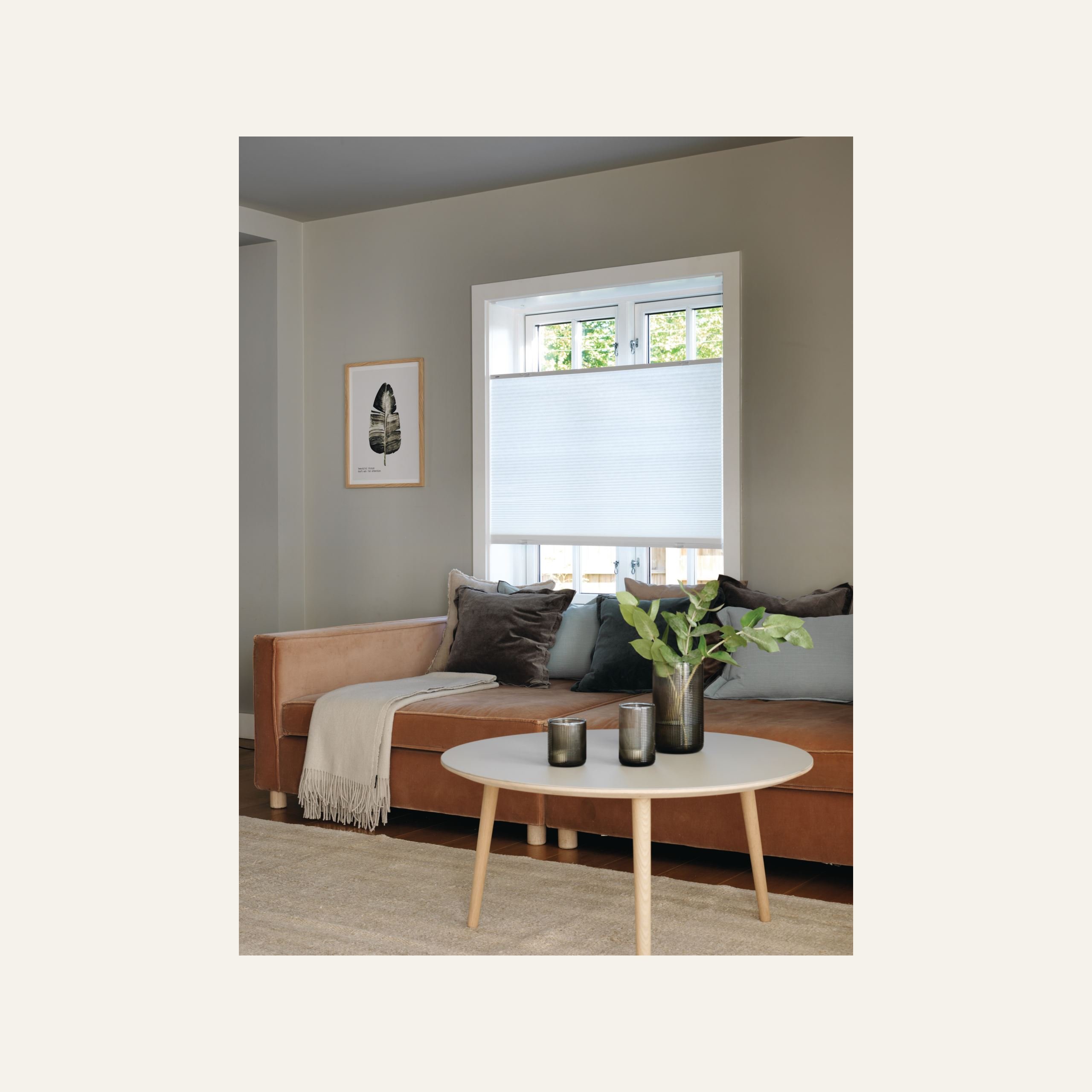 Ljusfiltrerande dubbel plisségardin vit - 2