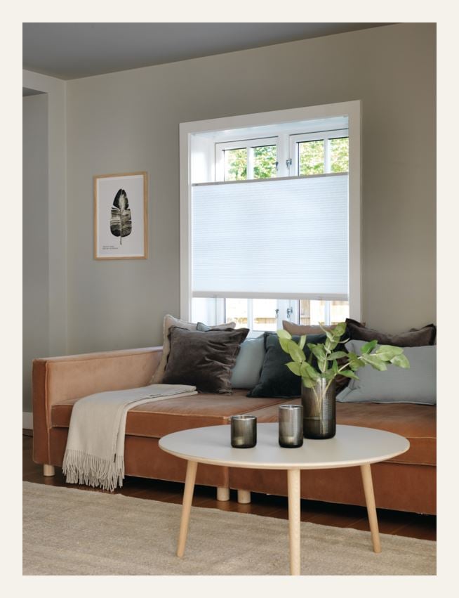 Ljusfiltrerande dubbel plisségardin vit - 2