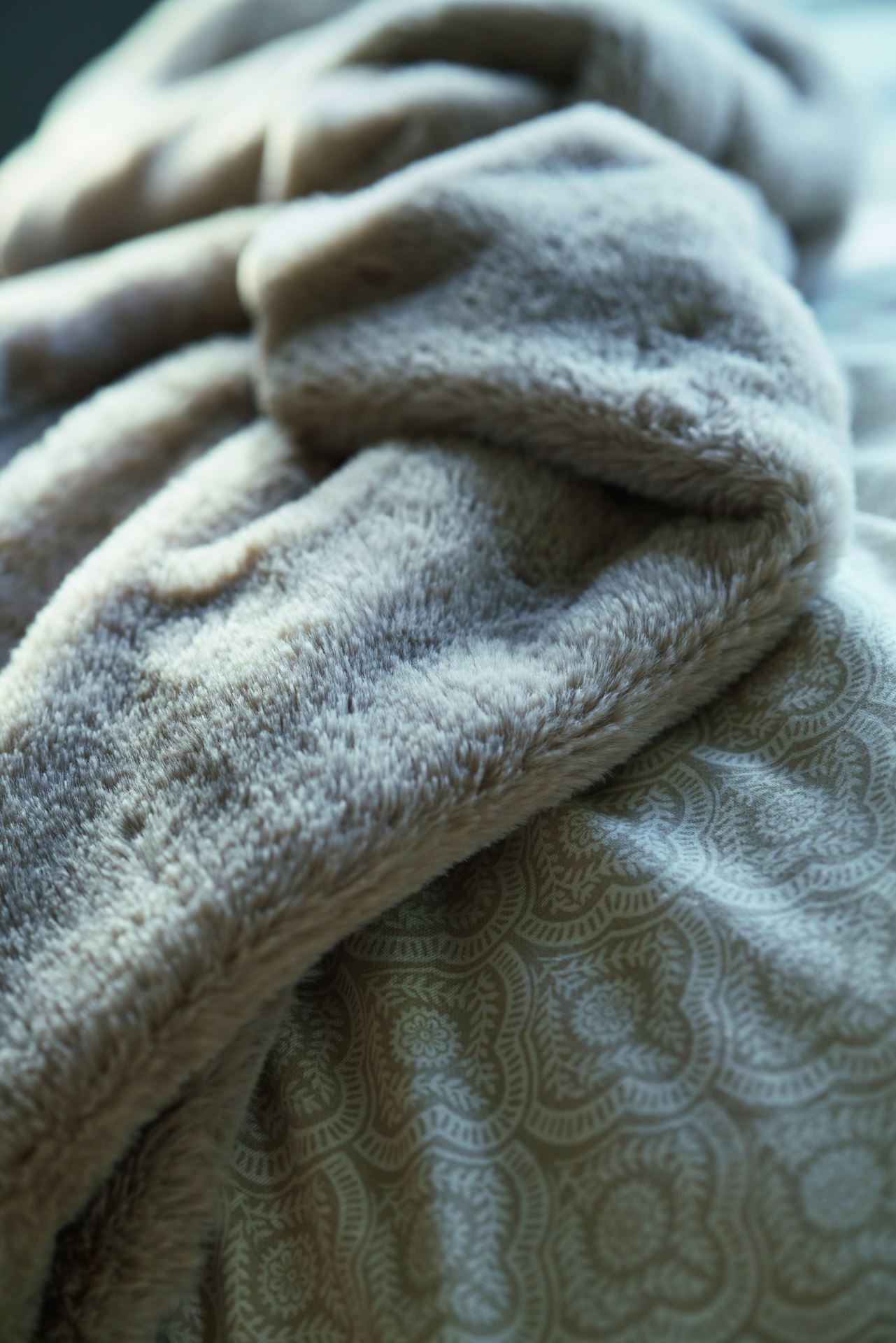 Pläd i pälsimitation natur - 2