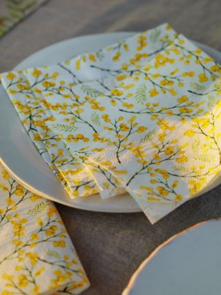 Mimosa pappersservetter gul