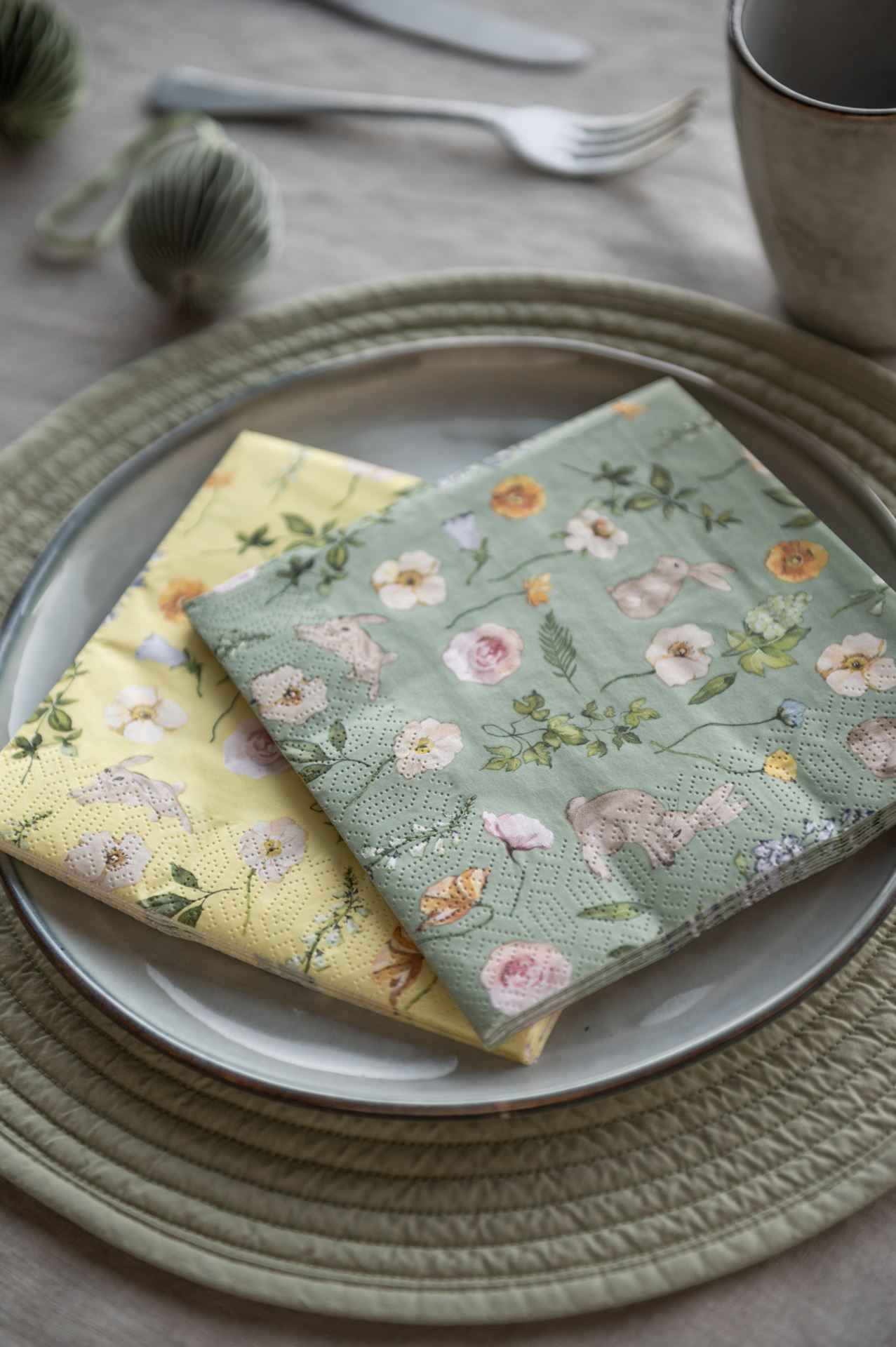 Pappersservetter multi/gul - 3