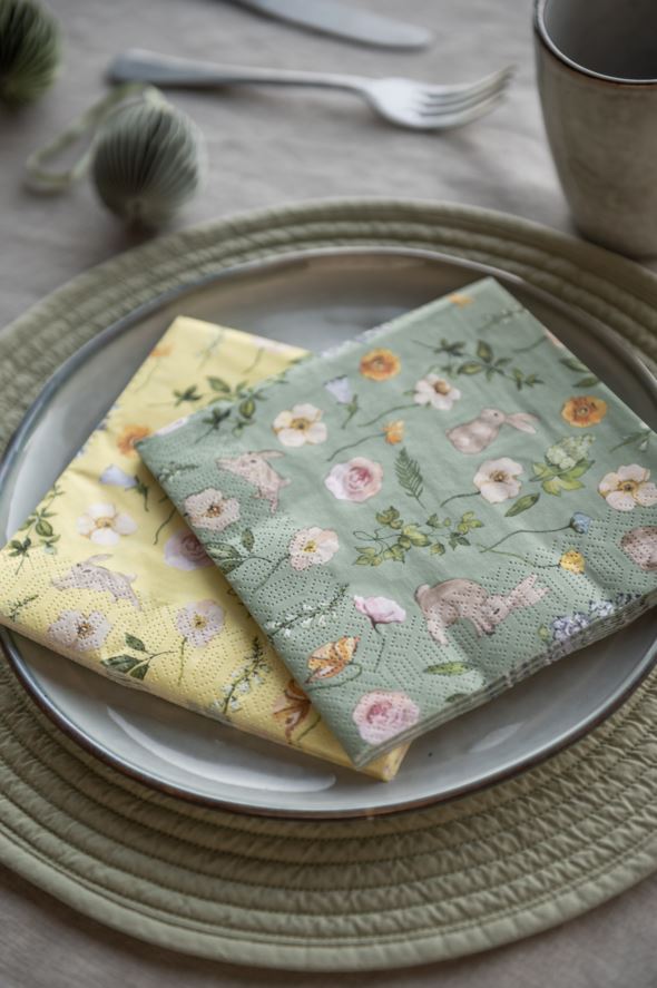 Pappersservetter multi/gul - 3