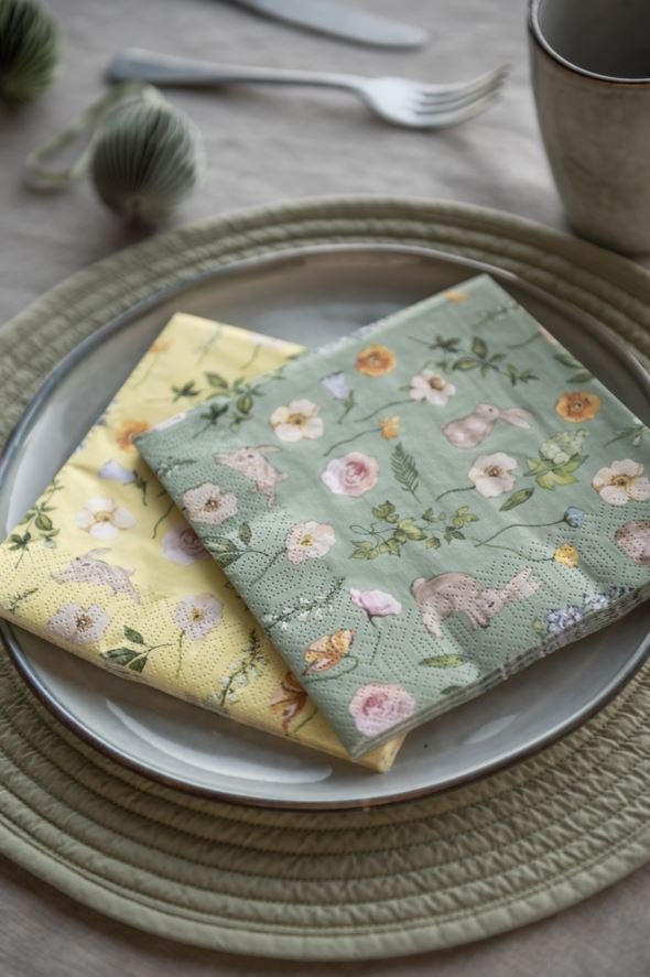 Pappersservetter multi/gul - 3