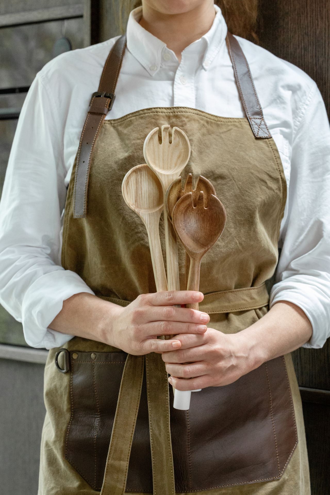 Salladsbestick brun - 3