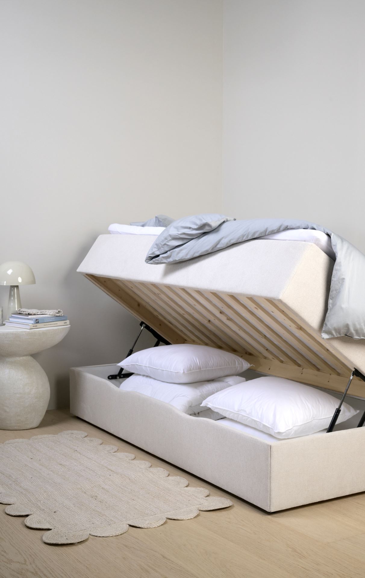 Säng med förvaring beige - 3