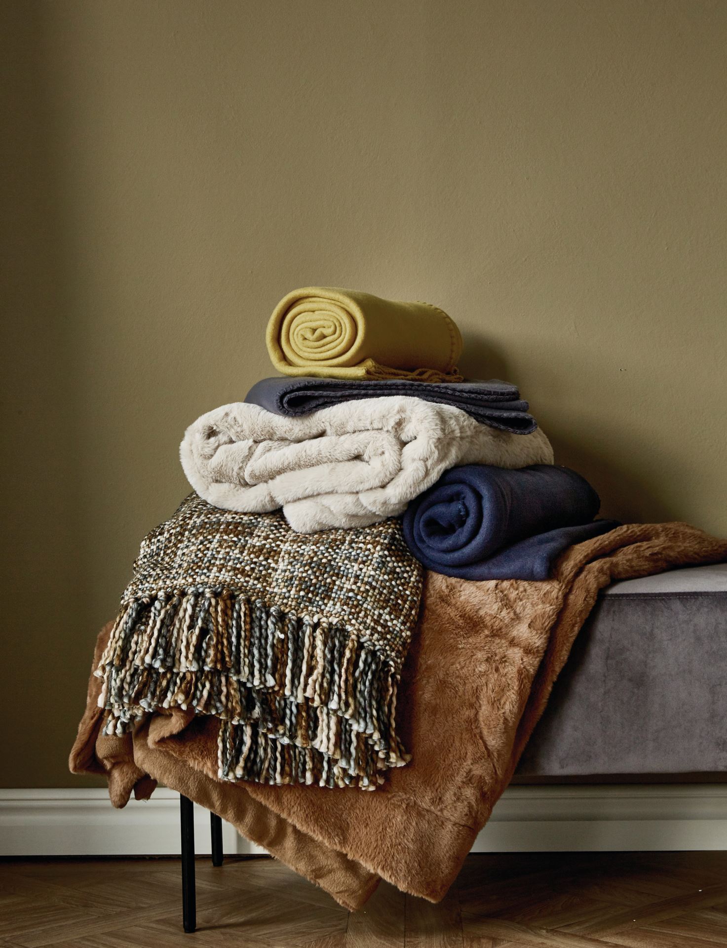 Pläd i pälsimitation offwhite - 3