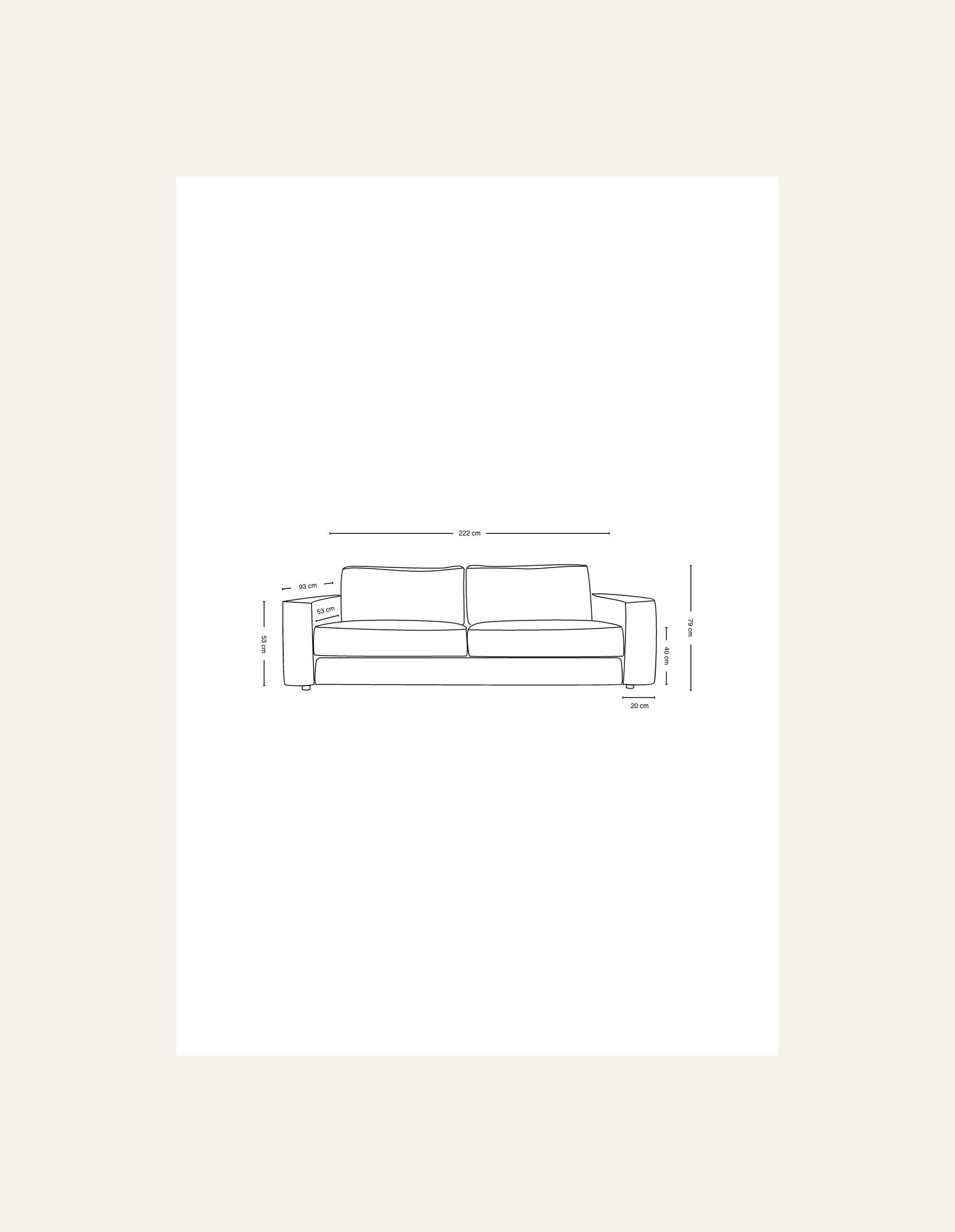 3-sits soffa natur - 13