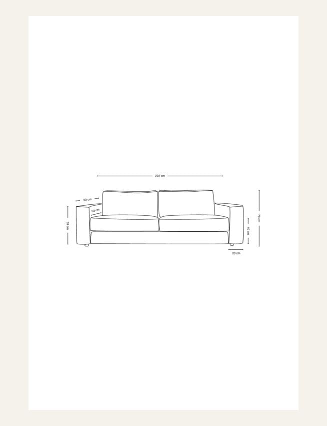 3-sits soffa natur - 13