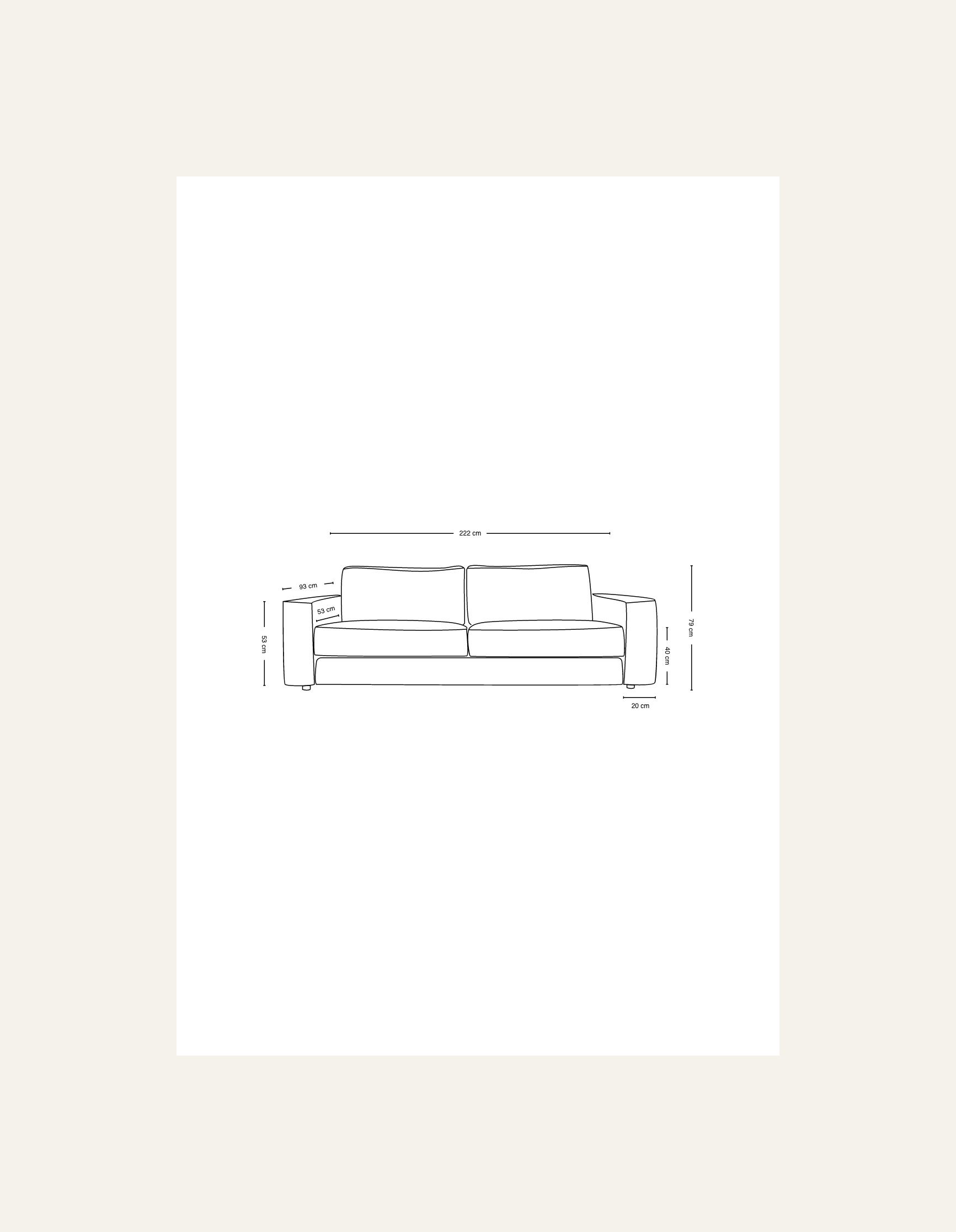 3-sits soffa natur - 13