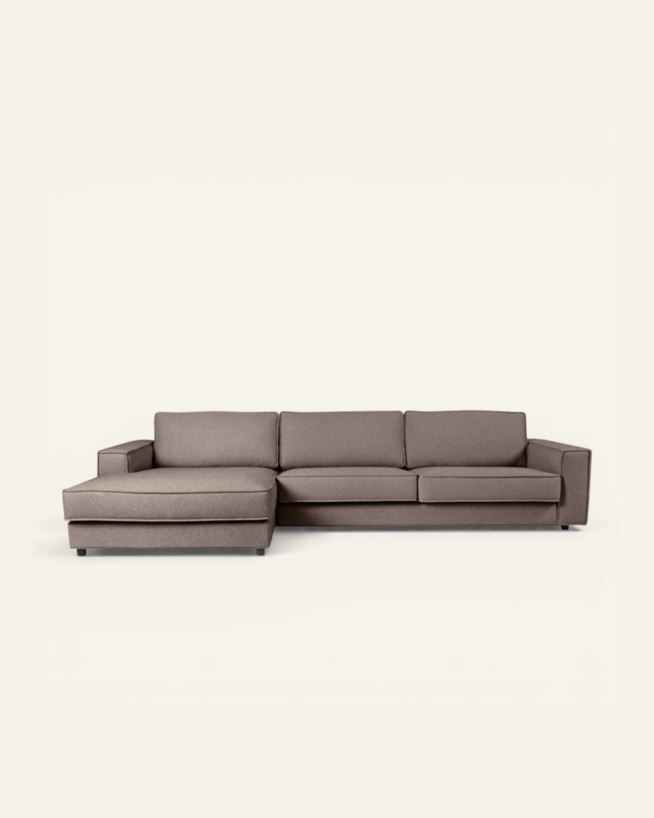 Soffa schäslong vänster brun - 315x156x79 cm brun - 1