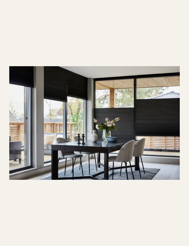 Premium upp&ned dubbel plisségardin med snöre 25mm multi - 2