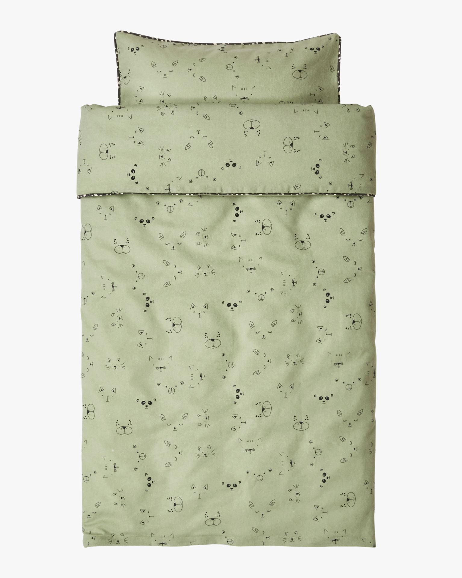 Påslakanset i flanell mintgrön - 2