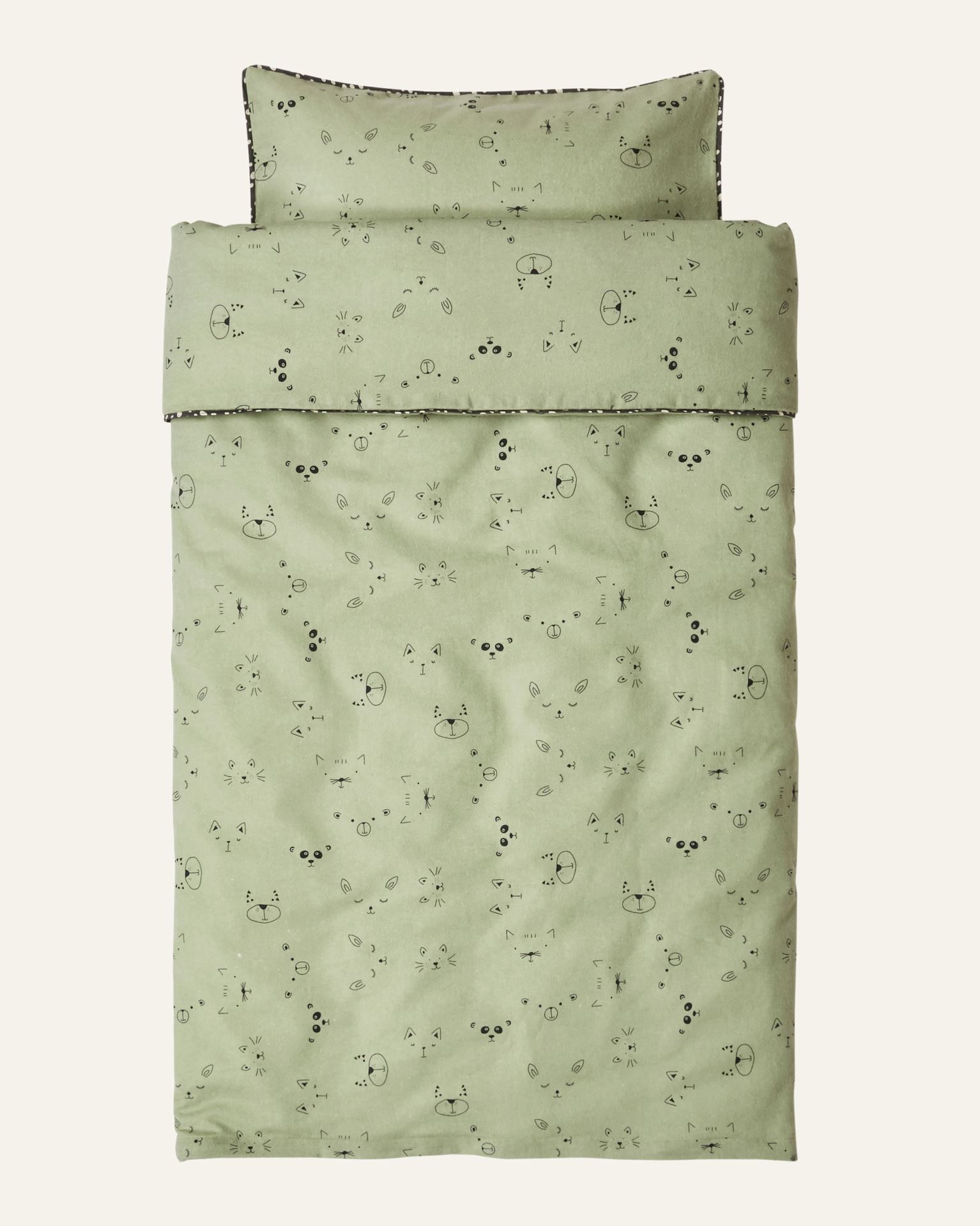 Påslakanset i flanell mintgrön - 2