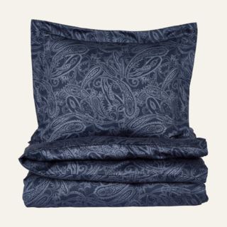 Cairo påslakanset i egyptisk bomull satin blå