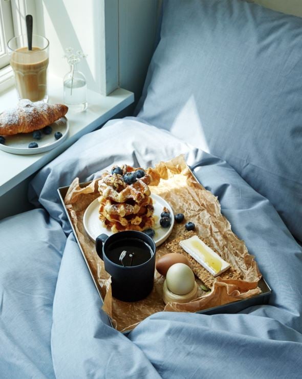 Påslakanset i linne & bomull denimblå - 3