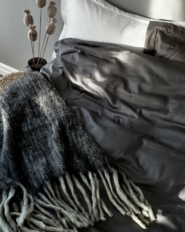 Påslakanset i egyptisk bomull satin grå - 3