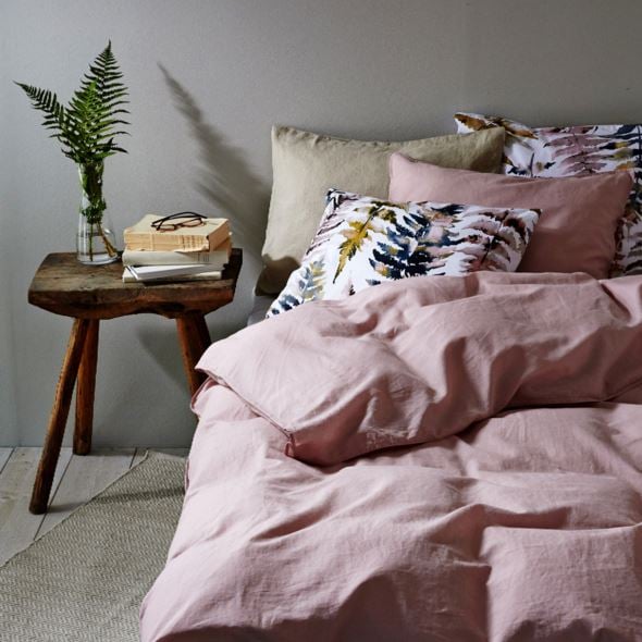 Påslakanset i linne & bomull puderrosa - 2