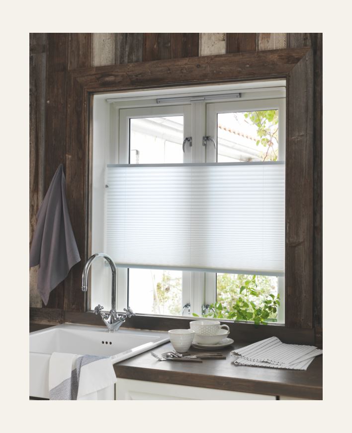 Ljusfiltrerande plisségardin vit - 40x160 cm vit - 1