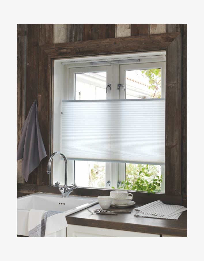 Ljusfiltrerande plisségardin vit - 40x160 cm vit - 1