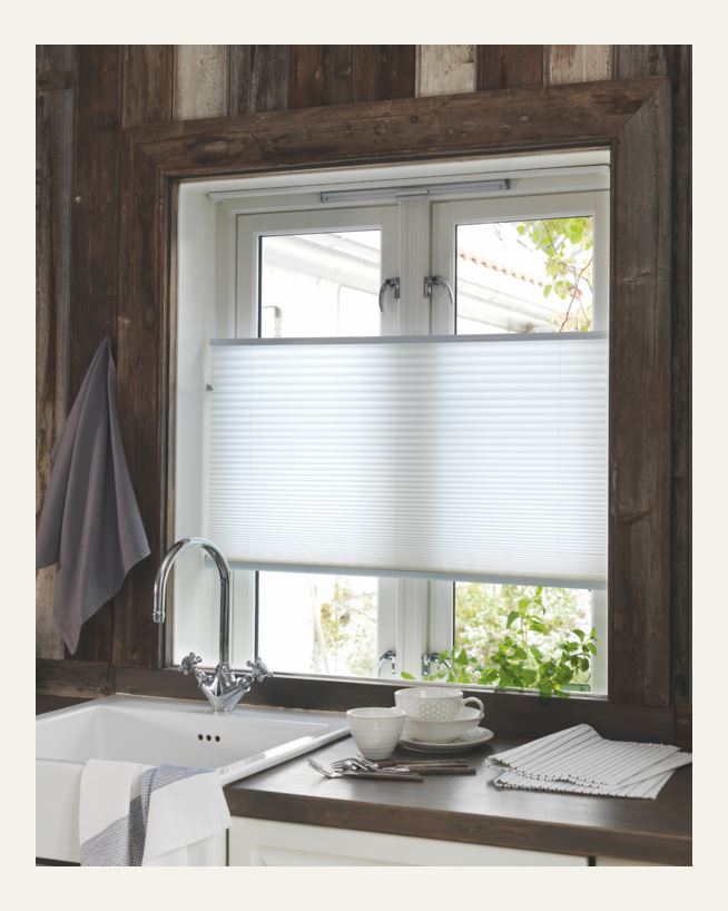 Ljusfiltrerande plisségardin vit - 40x160 cm vit - 1