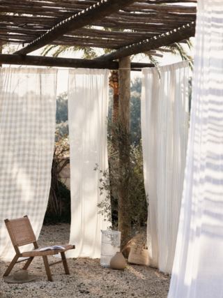 Silja medium stripe linnegardin natur