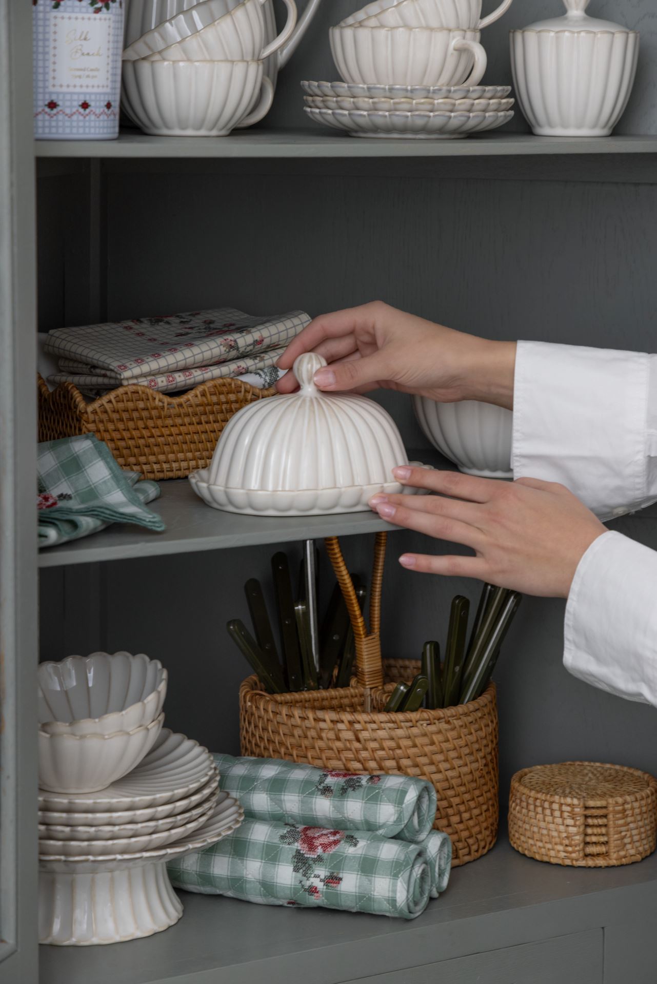 Smörfat med lock vit - 2