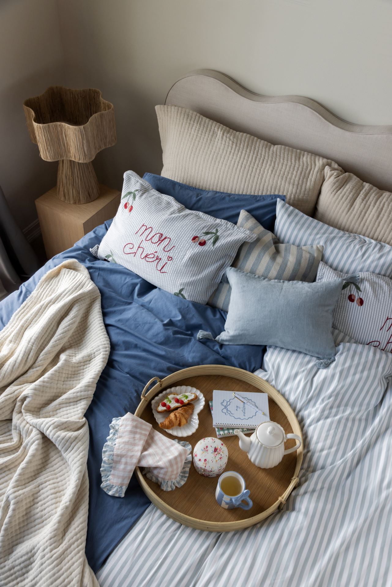 Örngott i bomull blå - 2