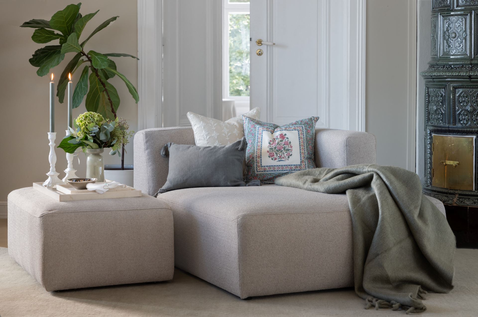 Modulsoffa puff liten beige - 8