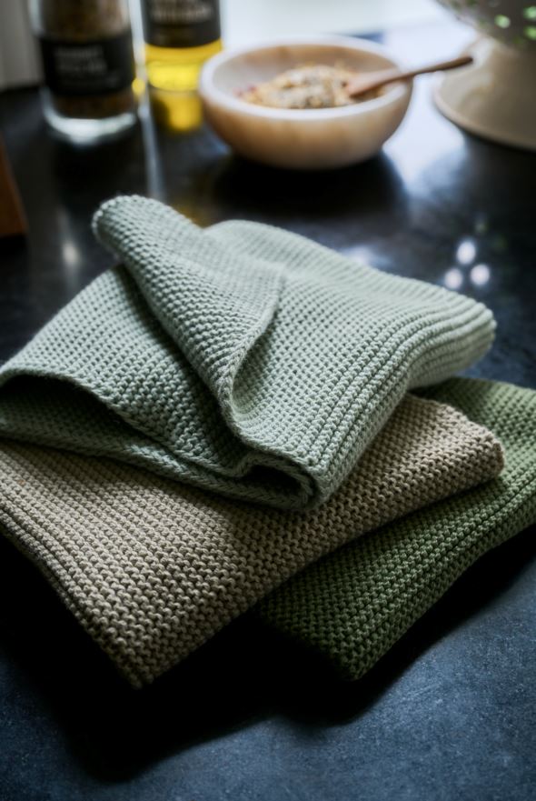 Handduk, 3-pack grön - 3