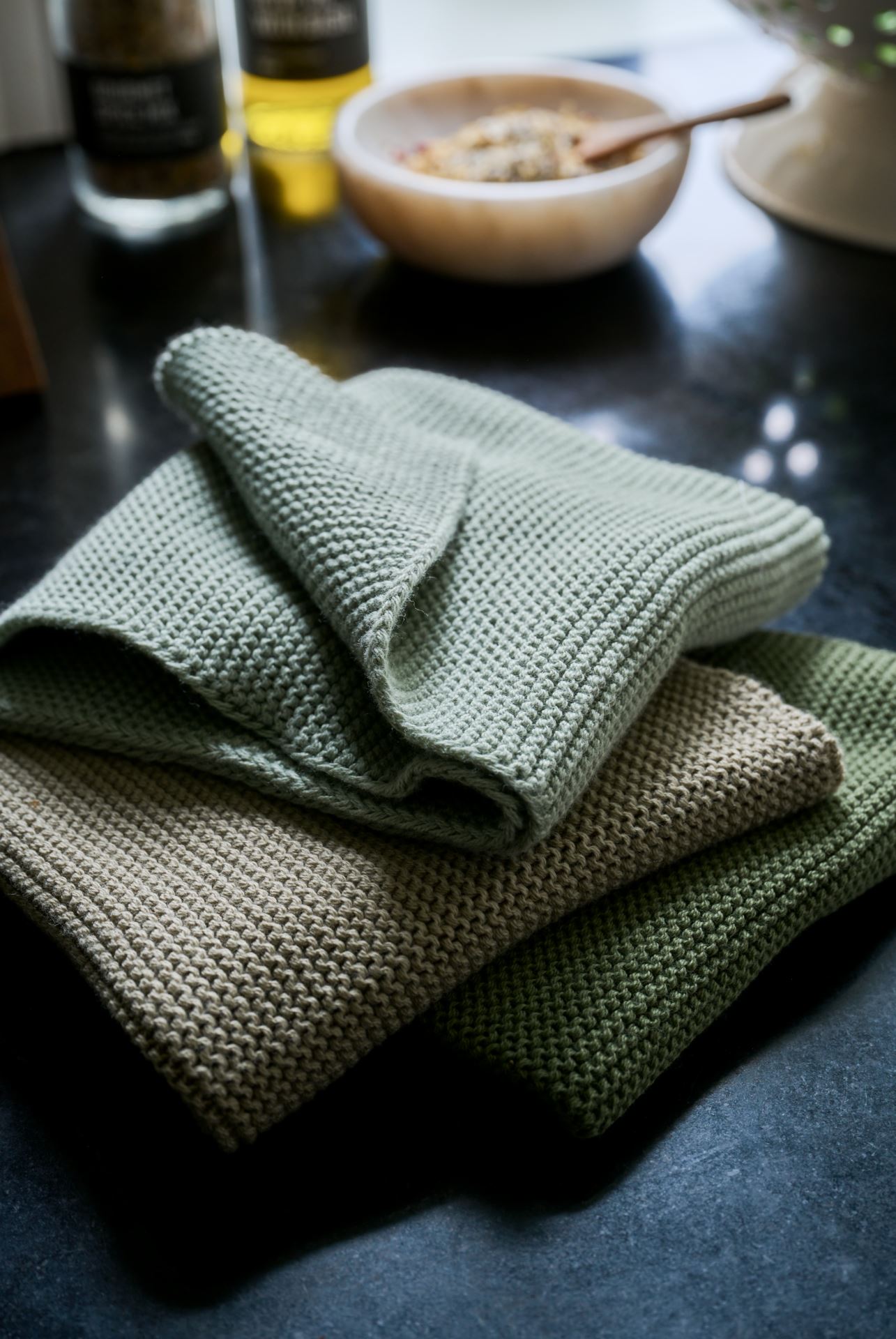 Handduk, 3-pack grön - 3