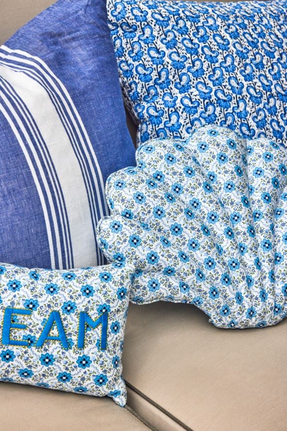 Prydnadskudde blå - 2