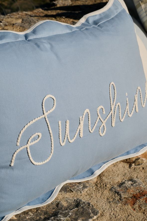 Prydnadskudde ljusblå - 3