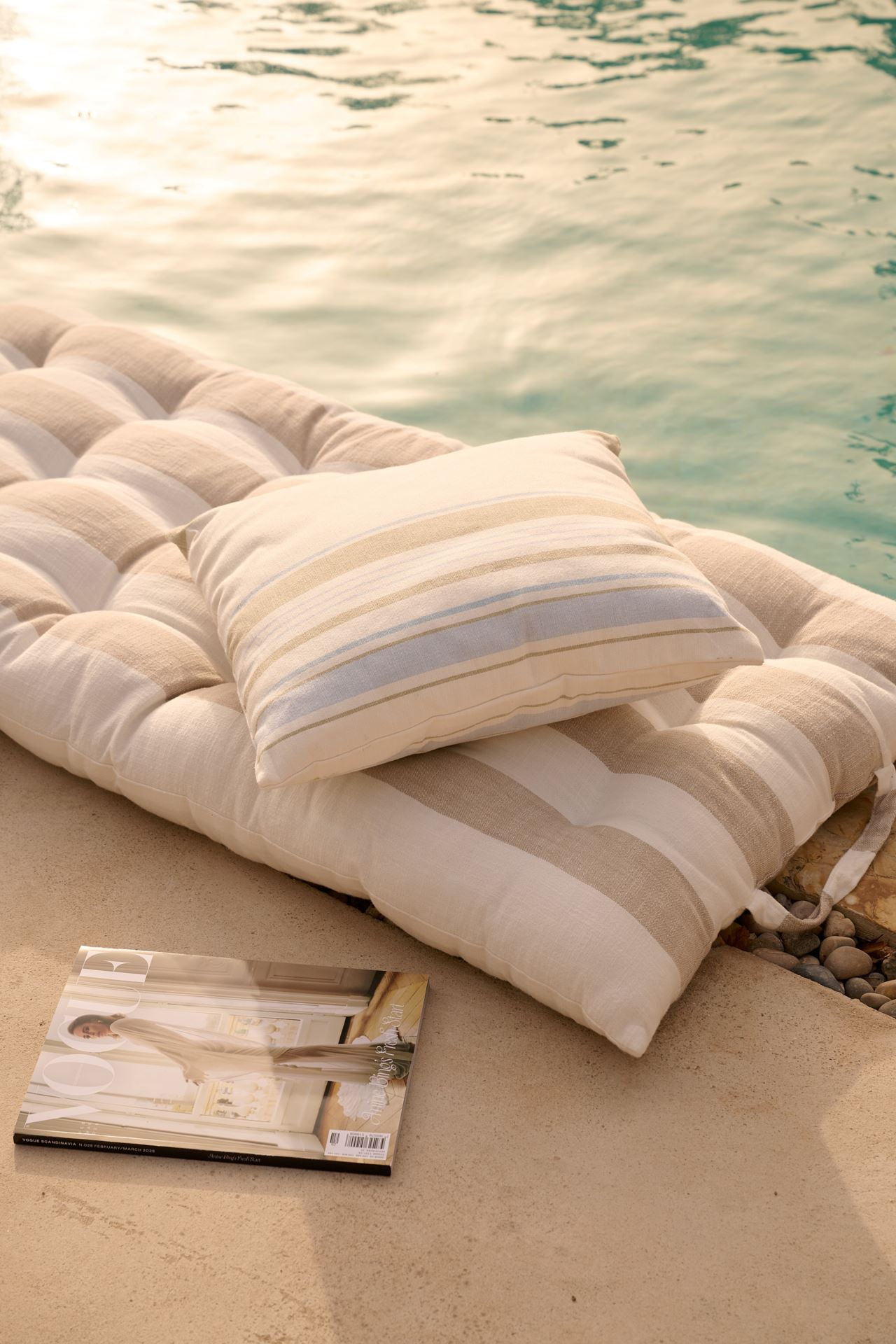 Hopfällbar sittdyna beige - 3