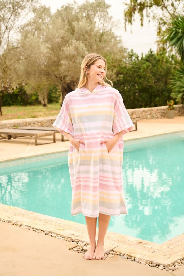 Poncho multi/rosa - 2