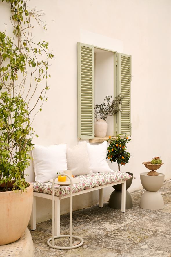 Trädgårdsbänk offwhite - 5