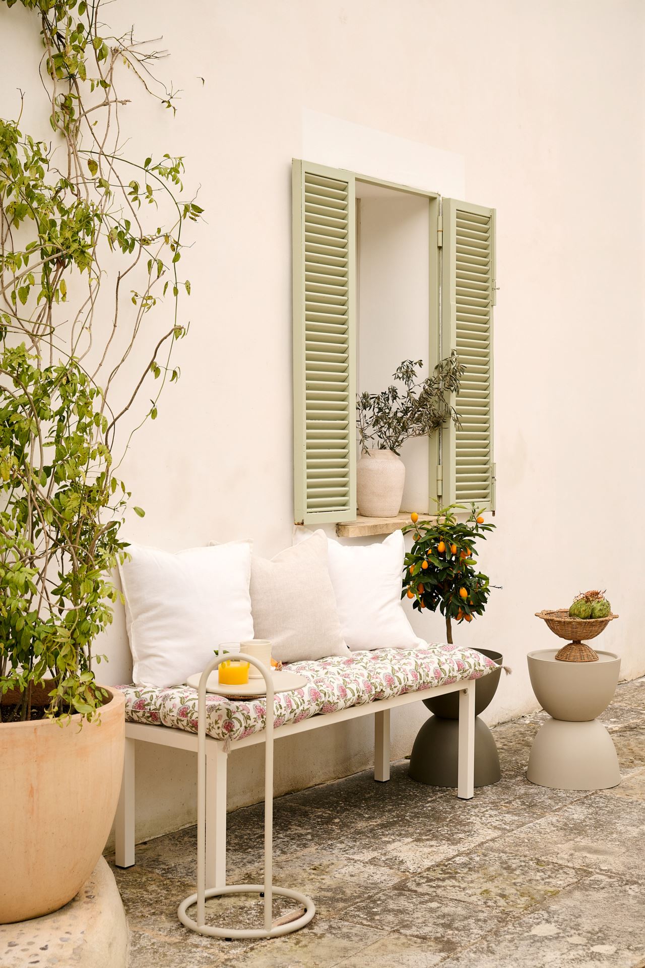 Trädgårdsbänk offwhite - 5