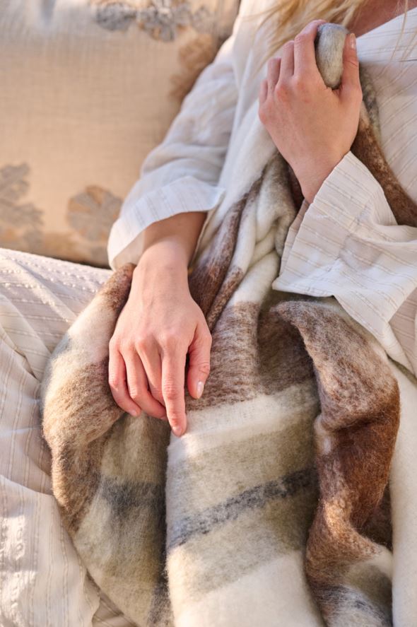 Pläd multi/brun - 2