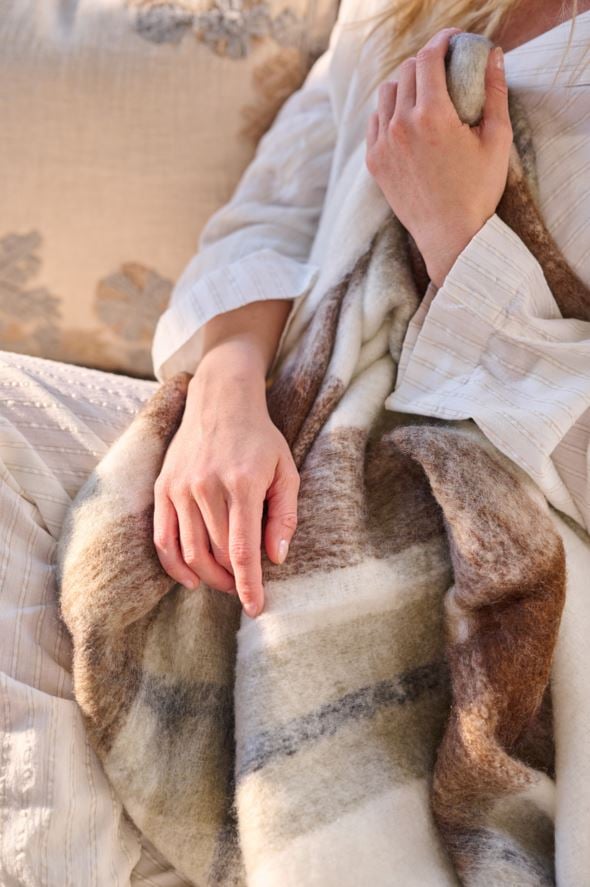 Pläd multi/brun - 2