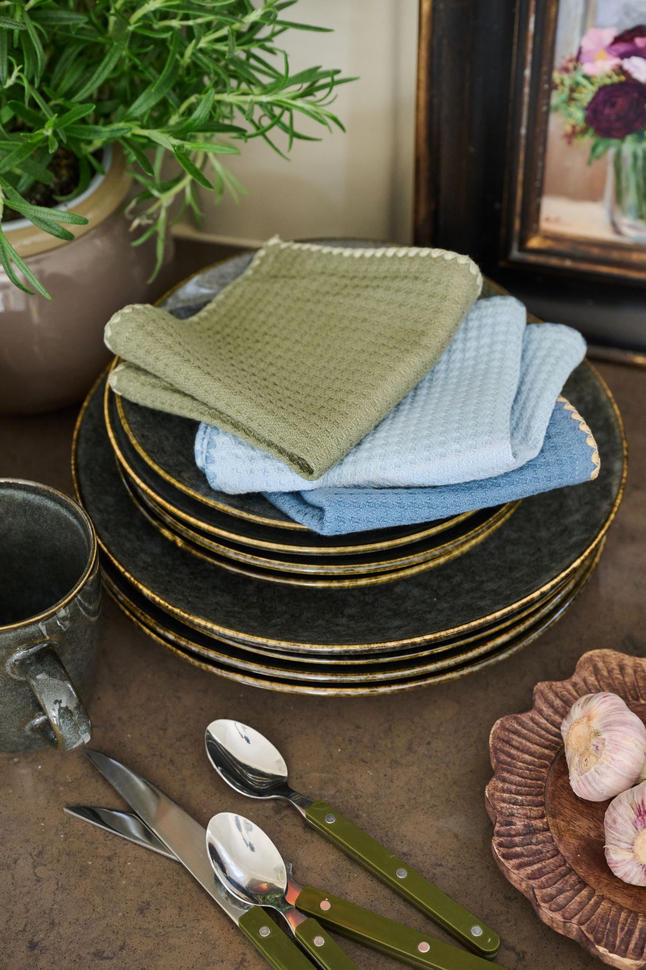 Handduk, 3-pack gråblå - 3