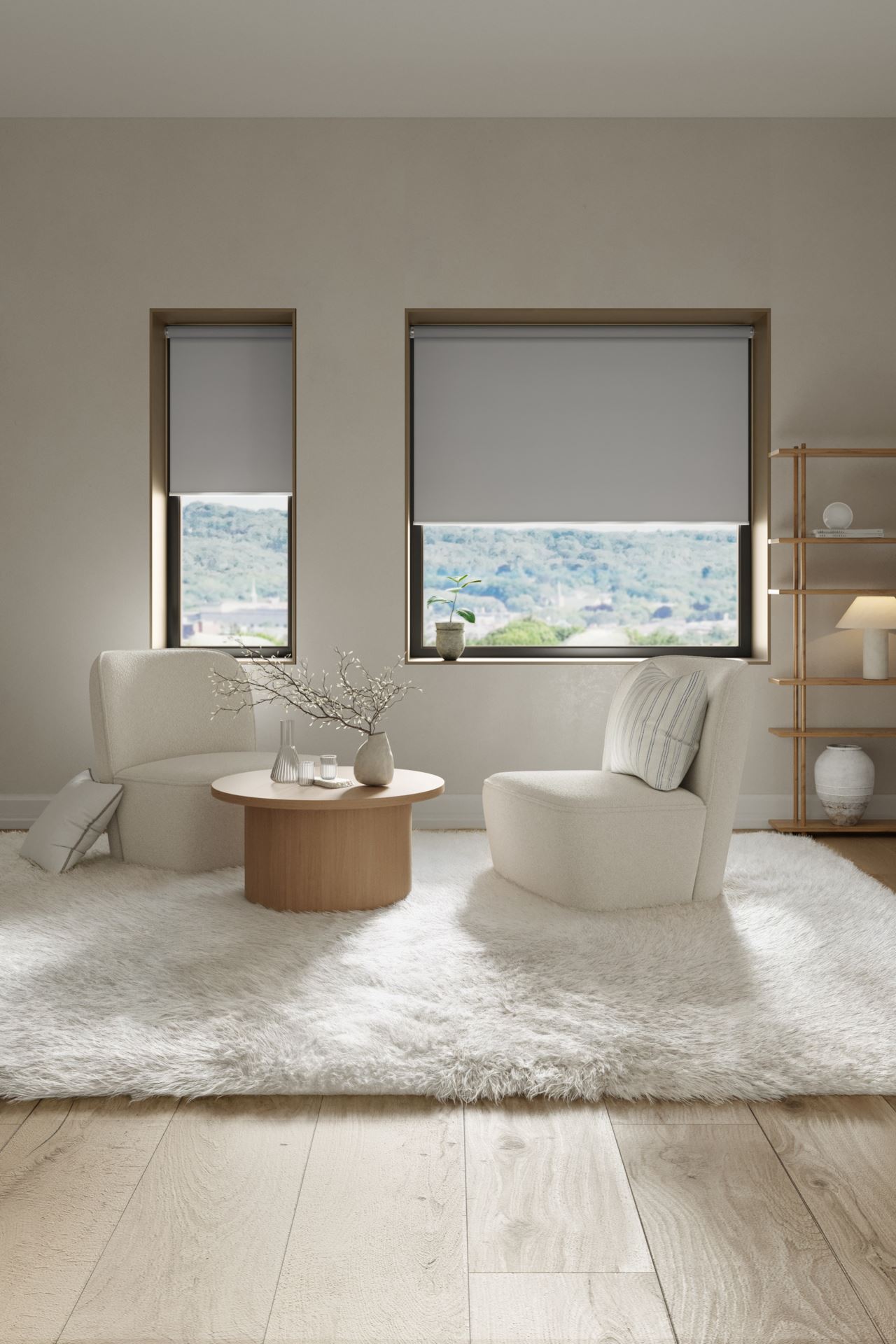 Mörkläggande rullgardin trådlös grå - 3