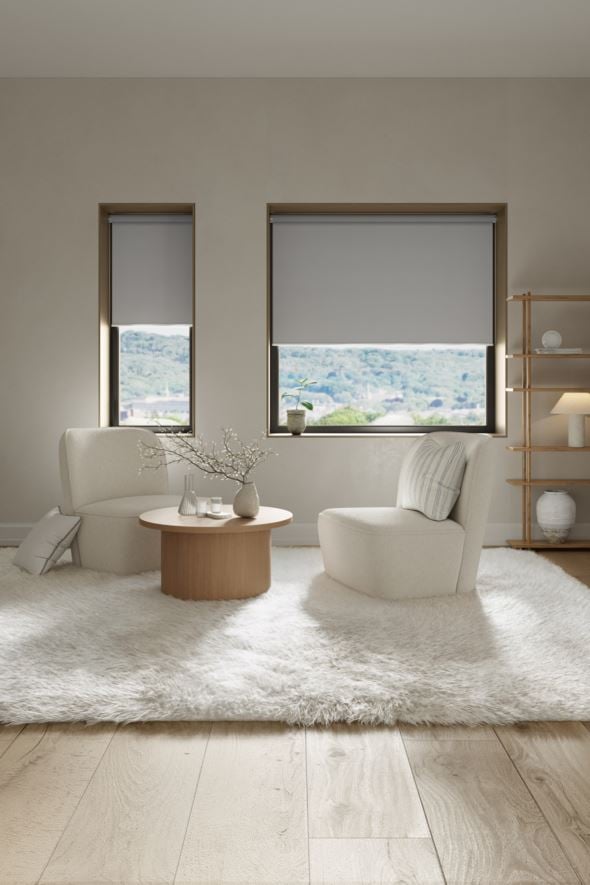 Mörkläggande rullgardin trådlös grå - 3