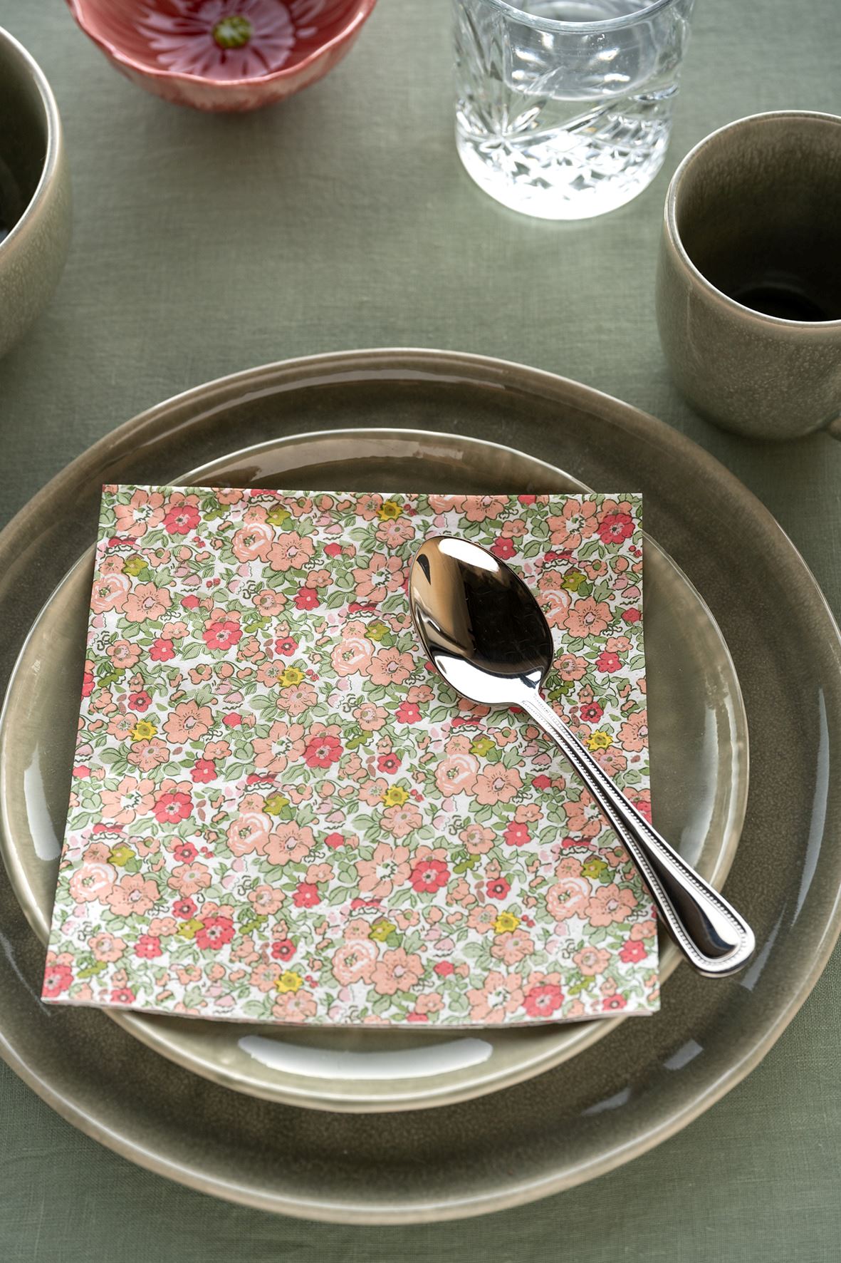 Pappersservetter multi/rosa - 2