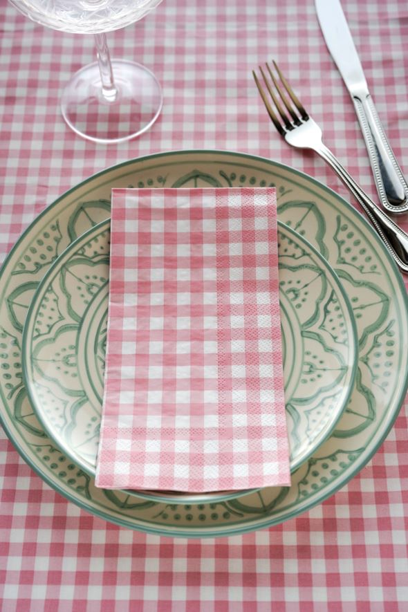 Köksservetter multi/rosa - 2