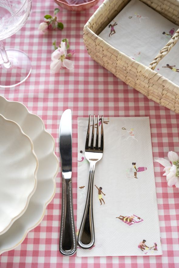 Köksservetter multi/rosa - 2