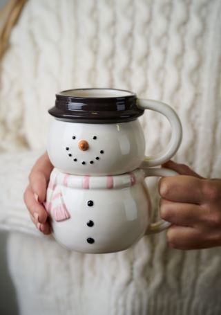 Snowman kopp 2 i 1 vit